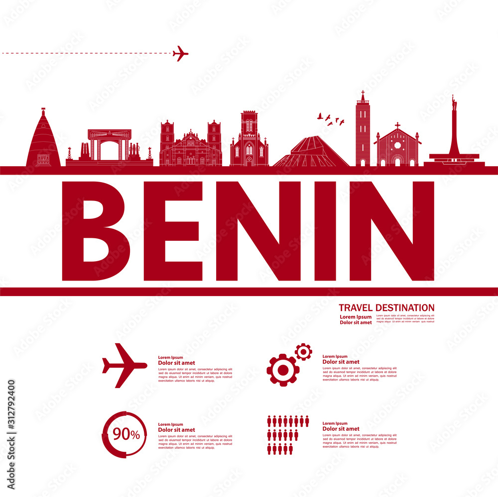 Benin travel destination grand vector illustration. 