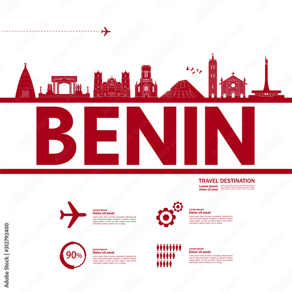 Benin travel destination grand vector illustration. Benin travel destination grand vector illustration.
