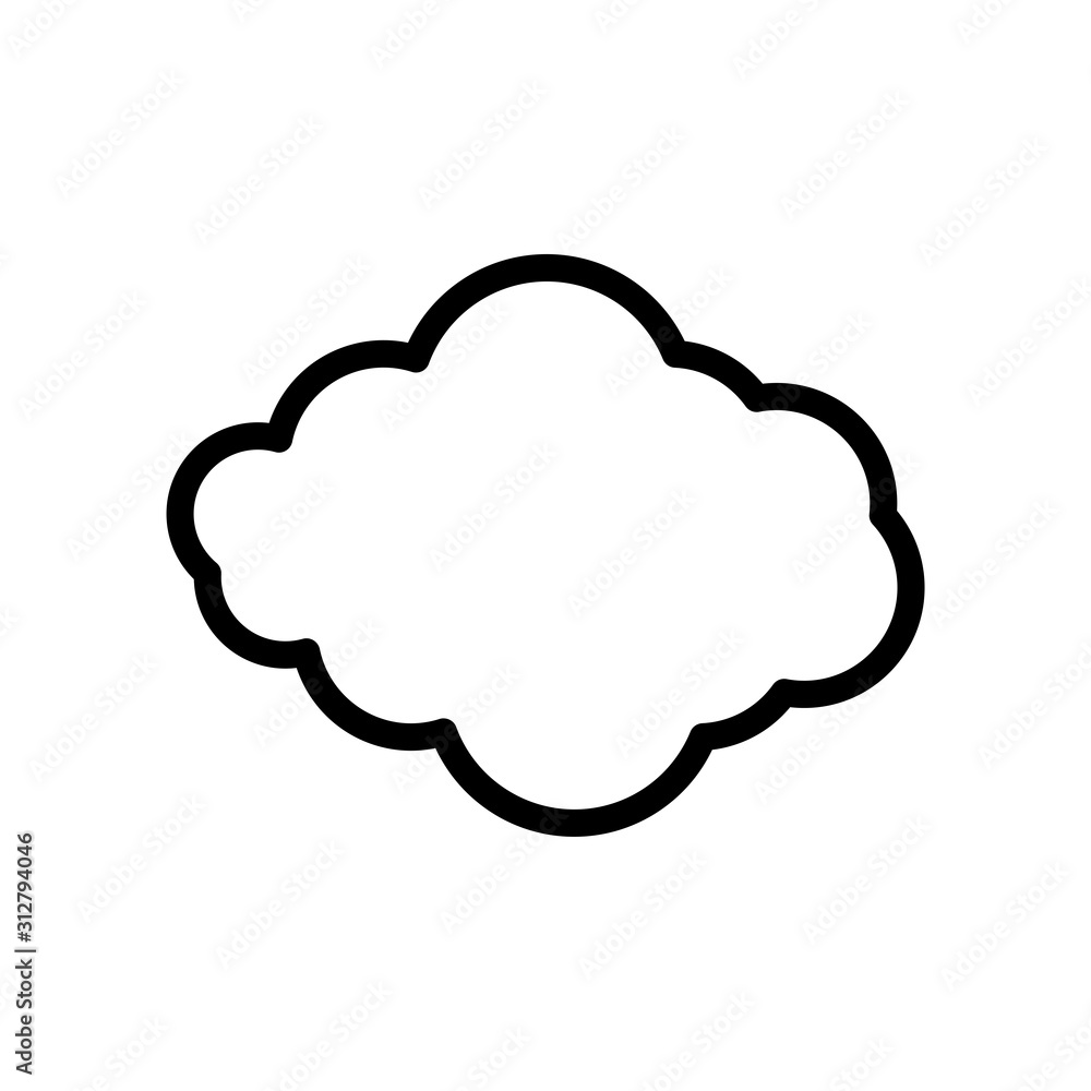 Cloud icon vector in outline style design Cloud icon vector in outline style design