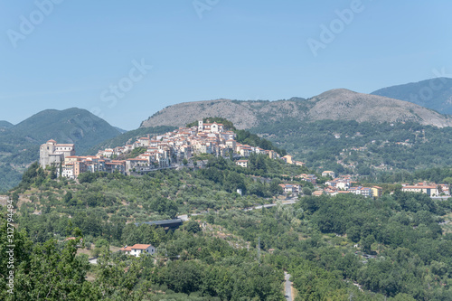Rivello uphill village from south west, Italy