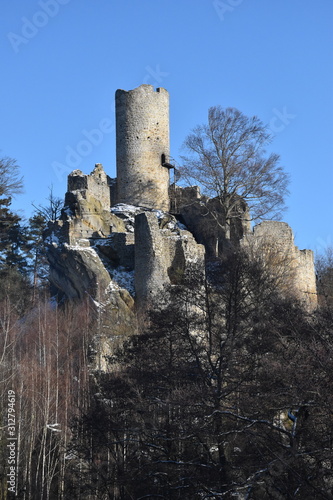  View on Frydstejn castle ruin, Mala skala, Bohemian paradise, Czech republic photo