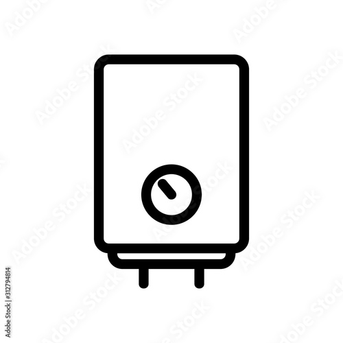 Water heater icon vector. A thin line sign. Isolated contour symbol illustration