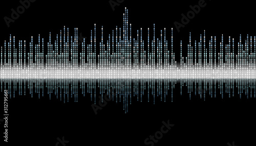 dark black abstract equalizer background with numbers