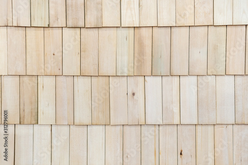 Small pieces of wood texture background, wooden roof structure.