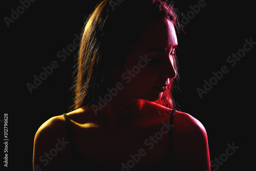 Toned silhouette of beautif...