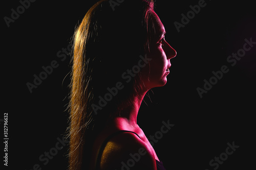 Toned silhouette of beautif...