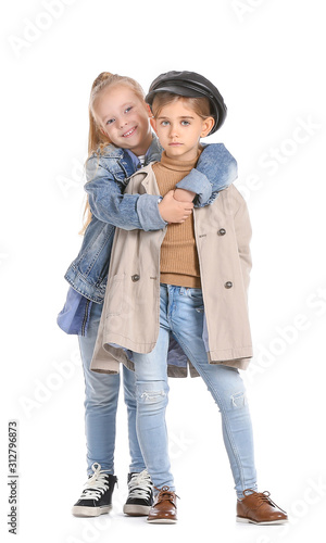 Cute little girls in autumn...