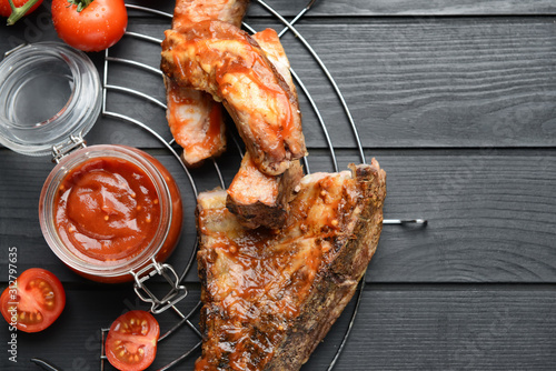 Grilled barbecue pork ribs ...