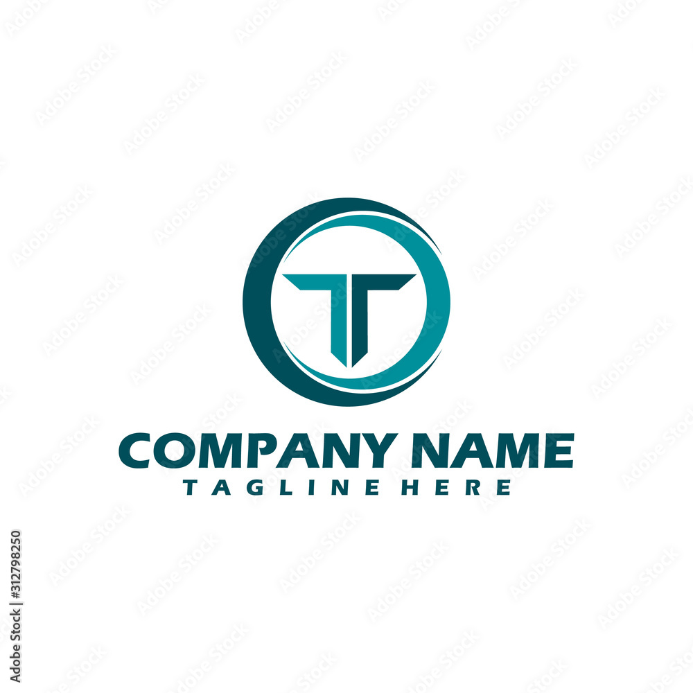 T dots logo design template. Hexagon T icon. T dots logo design template. Hexagon T icon.
