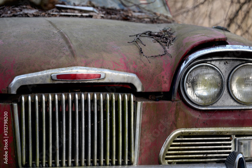 Photography old red car, beautiful, sweden, sverige,nacka, stockholm