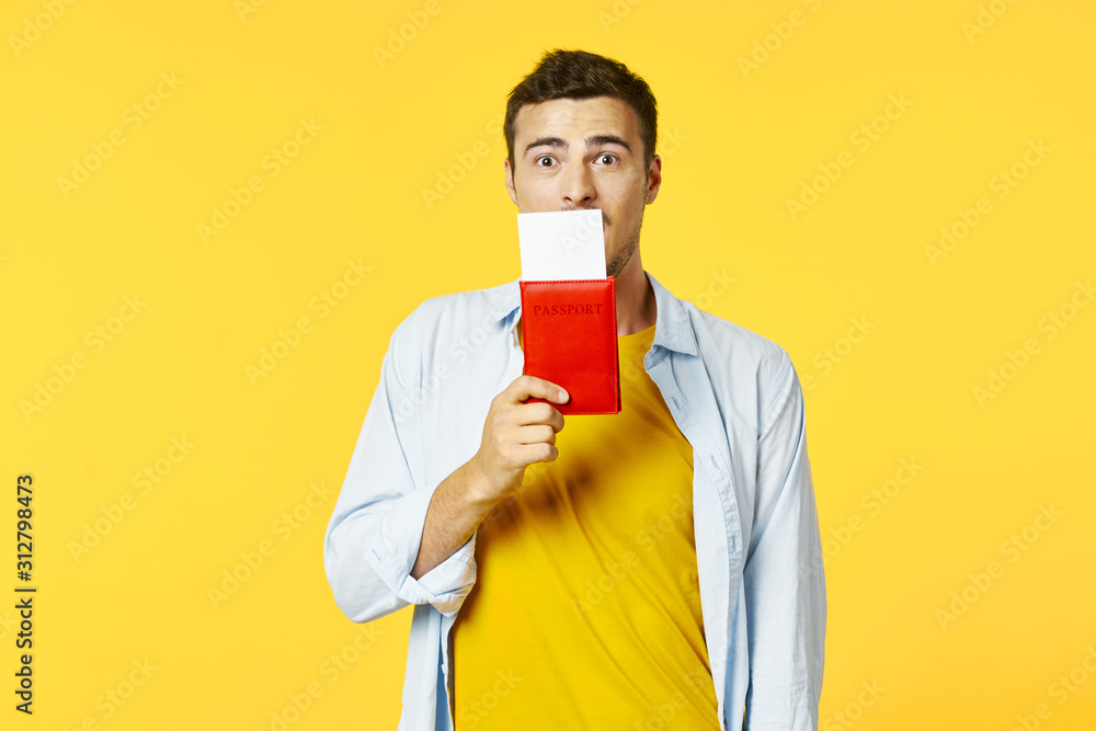 portrait of a man with blank card portrait of a man with blank card