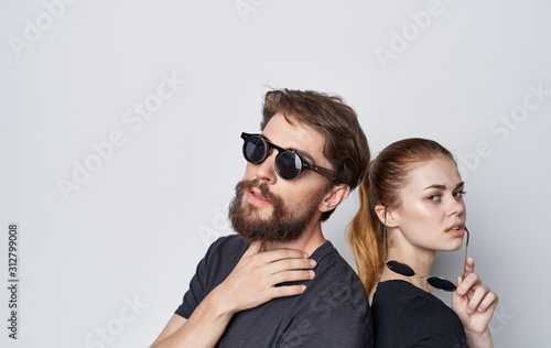 man and woman with glasses