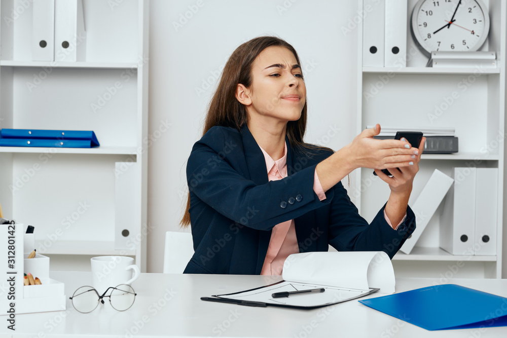 business woman working in office business woman working in office