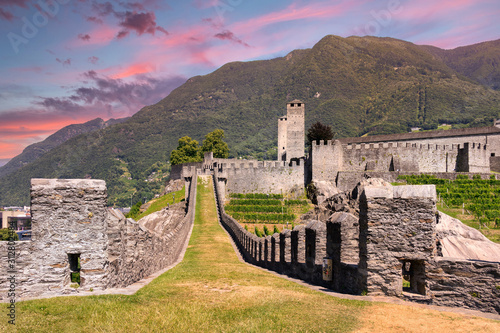 The walls of the Bellinzona castle photo