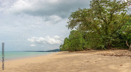 Panoramic view over Khao Lak beach in Thailand during daytime in November