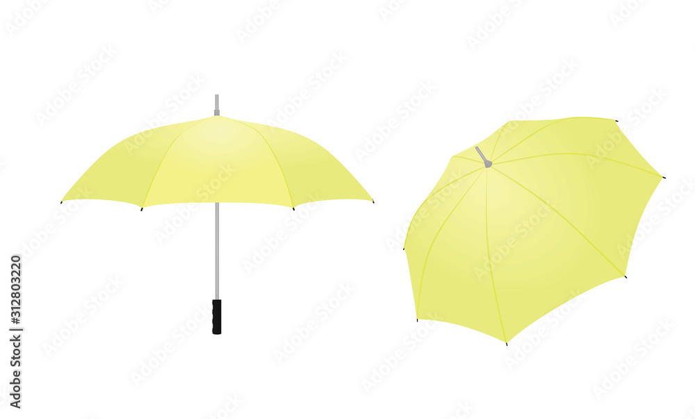 Classic yellow umbrella. vector illustration