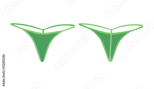 Green woman tong. vector illustration