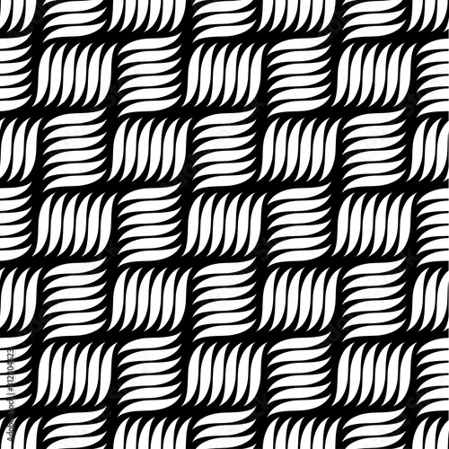 Vector geometric seamless pattern. Modern geometric background. Tile with wavy lines.
