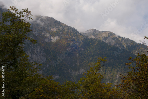 Abkhazia. Jeep trip to the mountains. The Gega waterfall, lake Riza photo