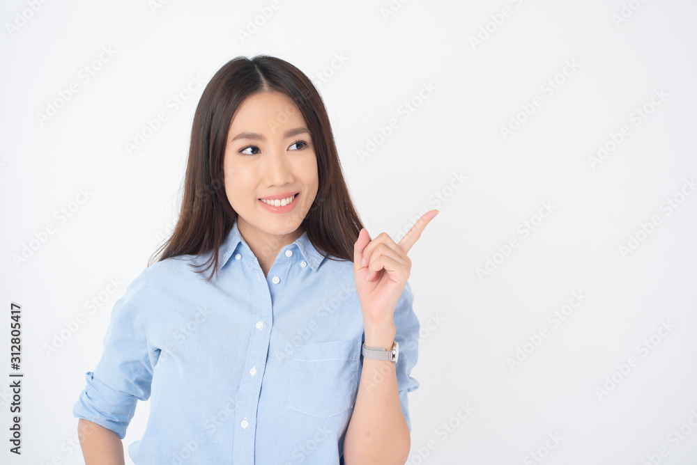 Attractive Asian woman portrait on white background Attractive Asian woman portrait on white background