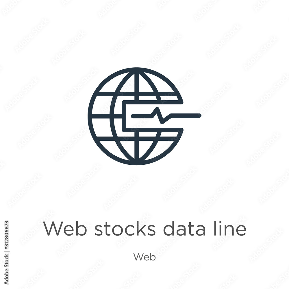 Web stocks data line graphic interface symbol icon. Thin linear web stocks data line graphic interface symbol outline icon isolated on white background from web collection. Line vector sign, symbol Web stocks data line graphic interface symbol icon. Thin linear web stocks data line graphic interface symbol outline icon isolated on white background from web collection. Line vector sign, symbol