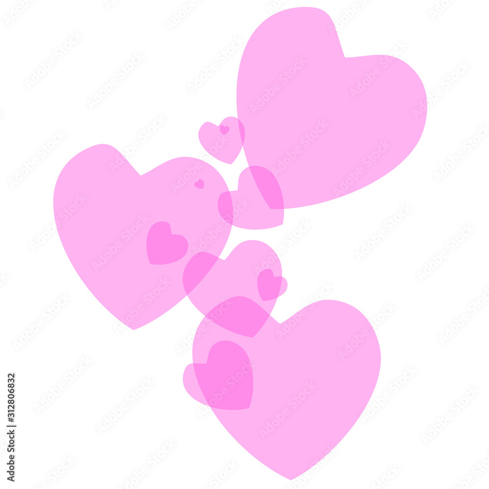 Delicate pink set of hearts for Valentine's day or wedding cards Delicate pink set of hearts for Valentine's day or wedding cards