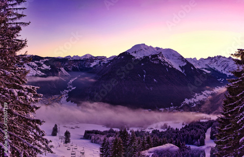 Photos Beautiful Mountain View in Morzine, French Alpine Resort, France during Winter