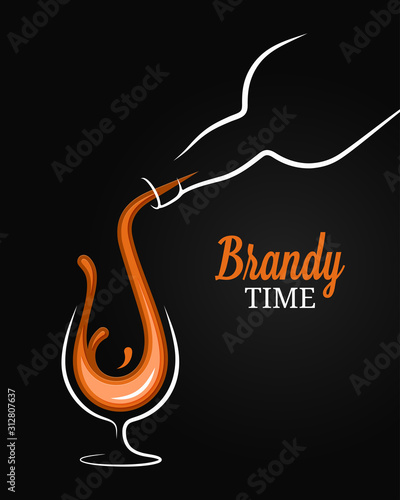 Brandy or cognac splash. Bottle with glass