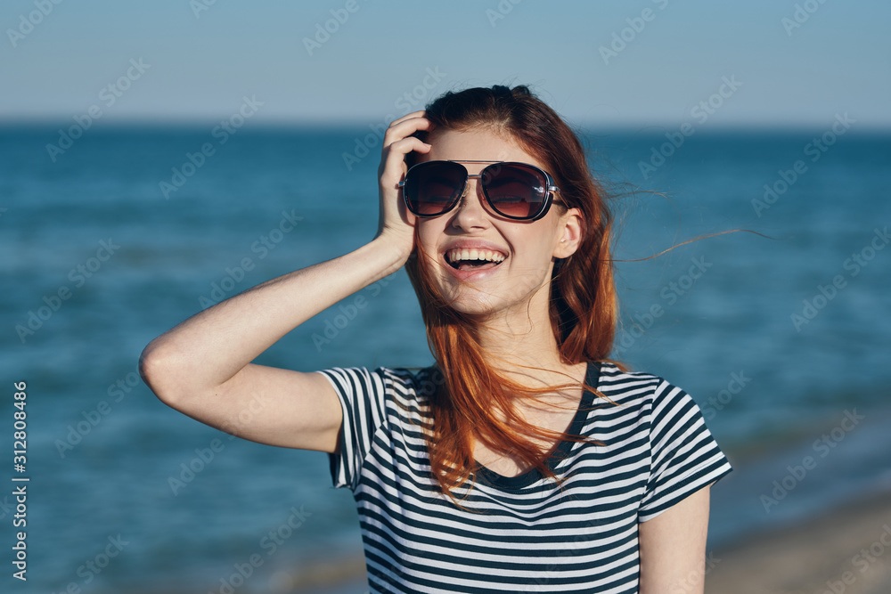 portrait of young woman on the beach portrait of young woman on the beach