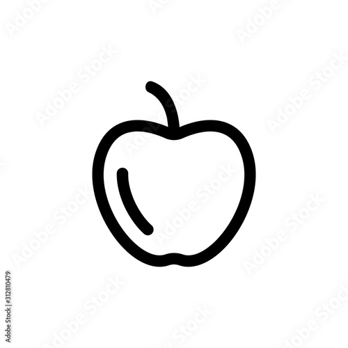 Apple icon vector. A thin line sign. Isolated contour symbol illustration