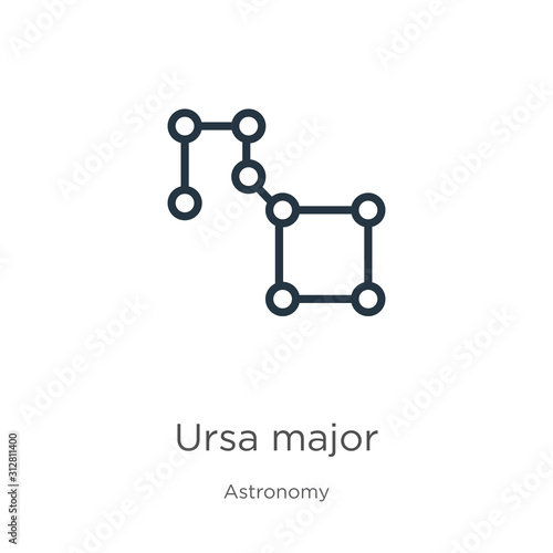 Ursa major icon. Thin linear ursa major outline icon isolated on white background from astronomy collection. Line vector sign, symbol for web and mobile