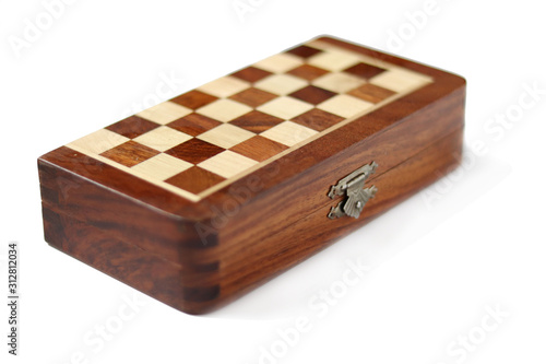 box of road chess on a white background