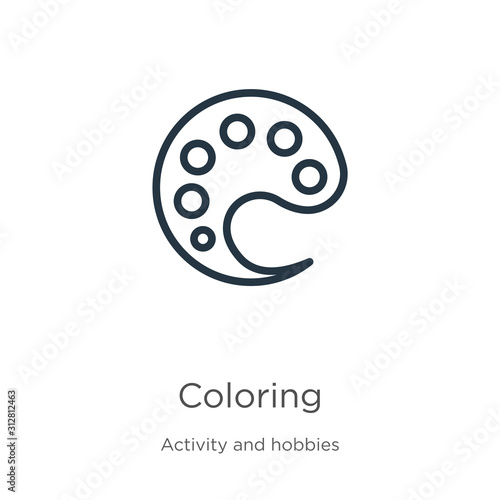 Wallpaper Mural Coloring icon. Thin linear coloring outline icon isolated on white background from activity and hobbies collection. Line vector sign, symbol for web and mobile Torontodigital.ca