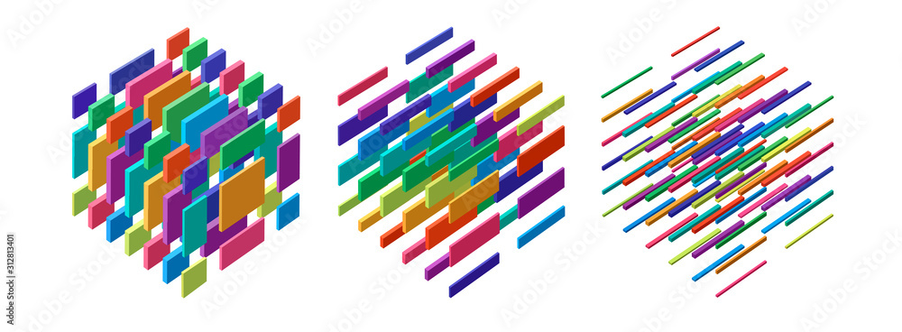 Geometric isometric background Geometric isometric background
