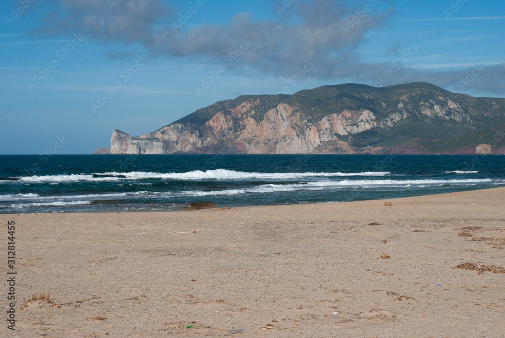 Vista della spiaggia Plage Mesu a Gonnesa Vista della spiaggia Plage Mesu a Gonnesa