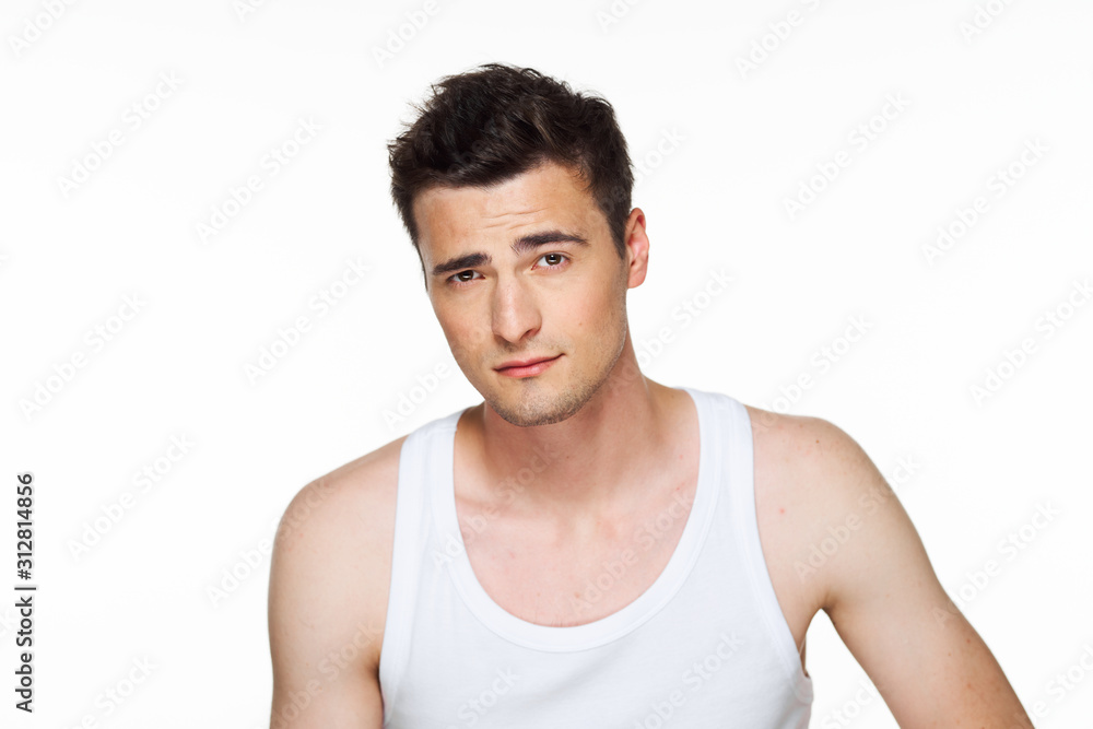 portrait of young man isolated on white background portrait of young man isolated on white background