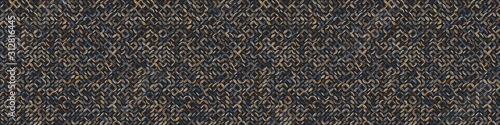 Dark pebble mosaic effect vectorbanner texture. Masculine geometric seamless border melange pattern. Hand drawn variegated irregular shapes background. Textured classic  brown hipster ribbon trim.