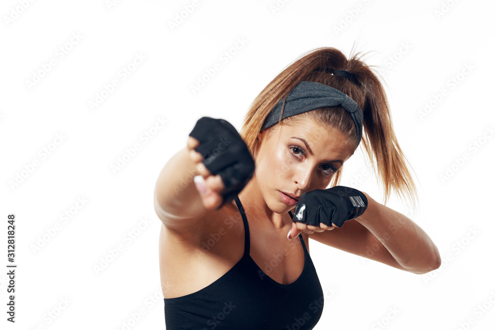 woman with boxing gloves