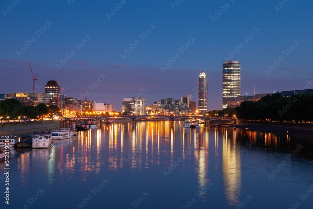 Vauxhall Bridge and River Thames in London