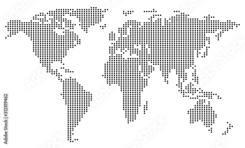 Map dotted in white background. Stock vector