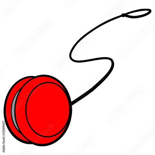 Yoyo Toy - A cartoon illustration of a kids toy Yoyo.