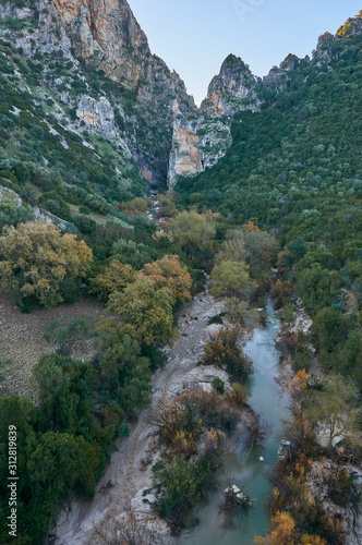 Via verde natural reservoir, with river