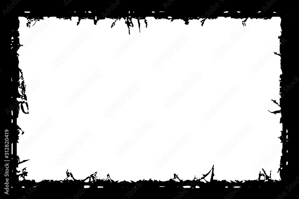 Grunge frame. Black template on a white background with a place under the text