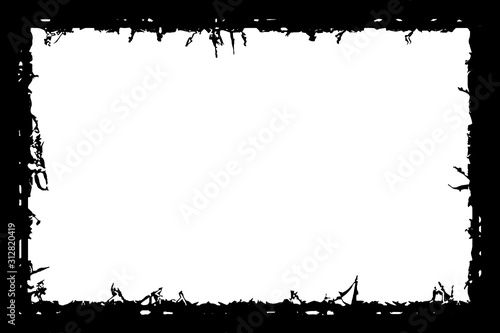 Grunge frame. Black template on a white background with a place under the text