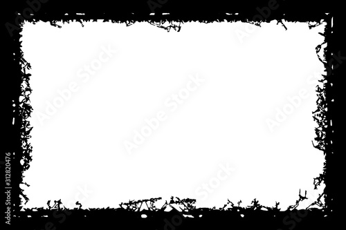 Grunge frame. Black template on a white background with a place under the text