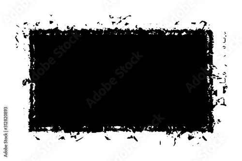 Grunge black spot on a white background. Abstract ink blot
