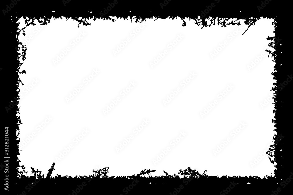 Grunge frame. Black template on a white background with a place under the text