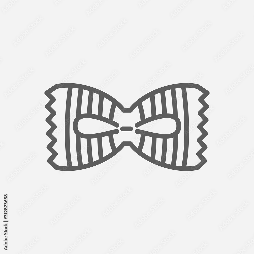Fiocchi rigatte pasta shape icon line symbol. Isolated vector ...