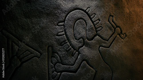 Ancient Astronaut Cave Rock Carving photo