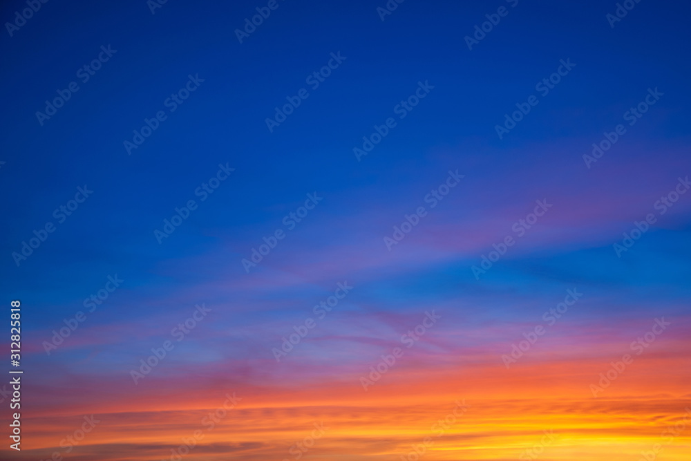 Multicolored clouds and sky at sunset Multicolored clouds and sky at sunset